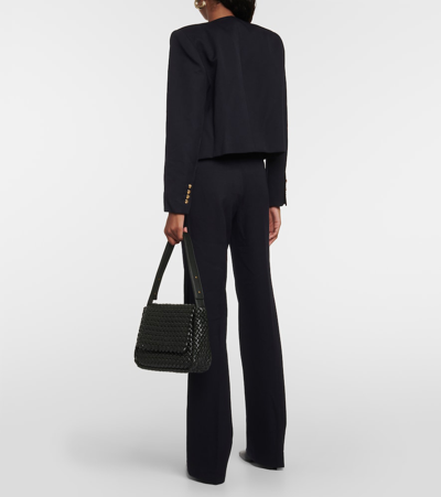 Nili Lotan Maurine Cropped Jacket In Blue