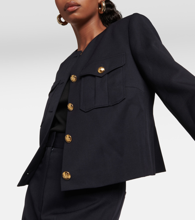 Nili Lotan Maurine Cropped Jacket In Blue