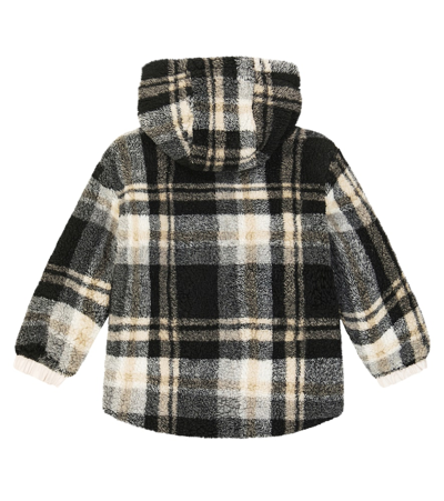 Shop Il Gufo Checked Fleece Jacket In Multicoloured