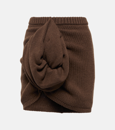 Shop Magda Butrym Cashmere Miniskirt In Brown