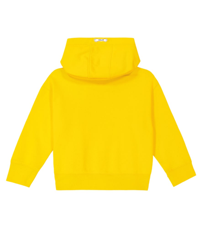 Shop Palm Angels Printed Cotton Jersey Hoodie In Yellow