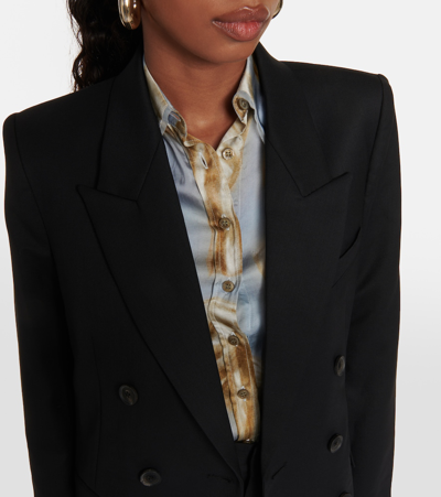 Shop Nili Lotan Valerie Wool Twill Blazer In Black