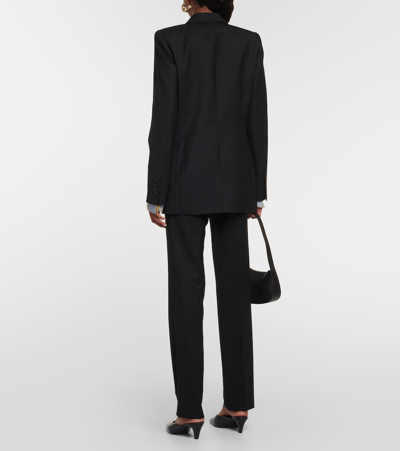 Shop Nili Lotan Valerie Wool Twill Blazer In Black