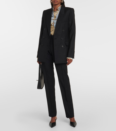 Shop Nili Lotan Valerie Wool Twill Blazer In Black