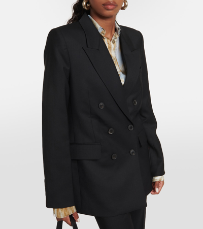 Shop Nili Lotan Valerie Wool Twill Blazer In Black