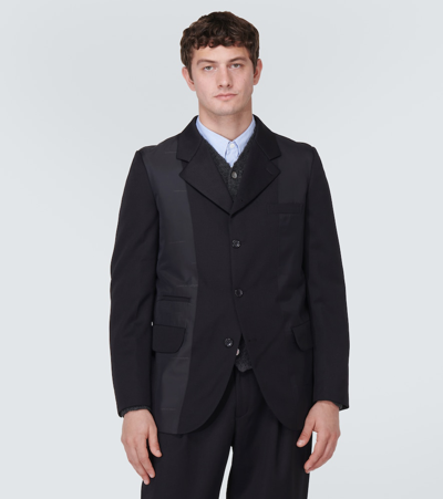 Shop Comme Des Garçons Homme Deux Wool Blazer In Black