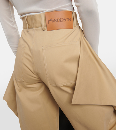 Shop Jw Anderson Kite Cotton-blend Pants In Beige