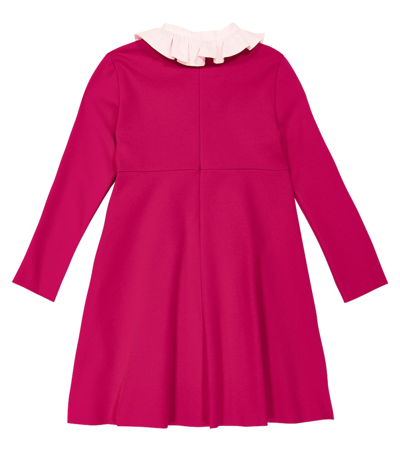 Il Gufo Ruffle-collar Pleated Dress In Pink