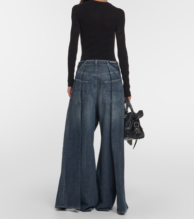 Shop Balenciaga High-rise Wide-leg Jeans In Blue