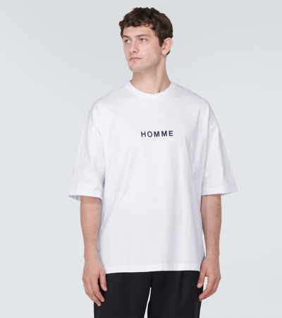 Shop Comme Des Garçons Homme Deux Comme Des Garçons Homme Logo Cotton Jersey T-shirt In White