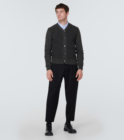 Shop Comme Des Garçons Homme Deux Wool Cardigan In Grey