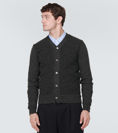 Shop Comme Des Garçons Homme Deux Wool Cardigan In Grey