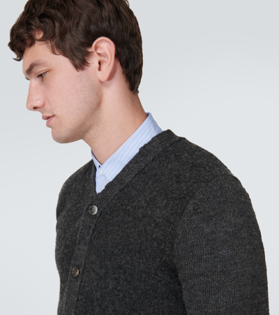 Shop Comme Des Garçons Homme Deux Wool Cardigan In Grey