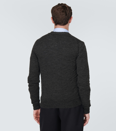 Shop Comme Des Garçons Homme Deux Wool Cardigan In Grey
