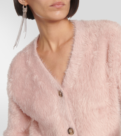 Shop Acne Studios Cropped Cardigan In Pink