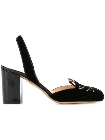 Shop Charlotte Olympia 'kitty' Sling Back Pumps In Black