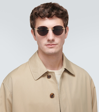 Cartier Signature C De  Round Sunglasses In Gold