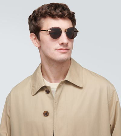 Cartier Signature C De  Round Sunglasses In Gold