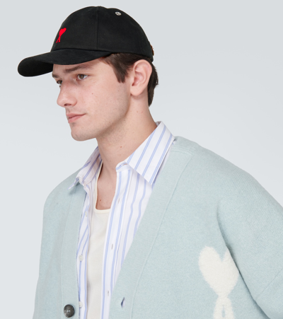 Ami Alexandre Mattiussi Ami Paris Black Baseball Cap With Logo