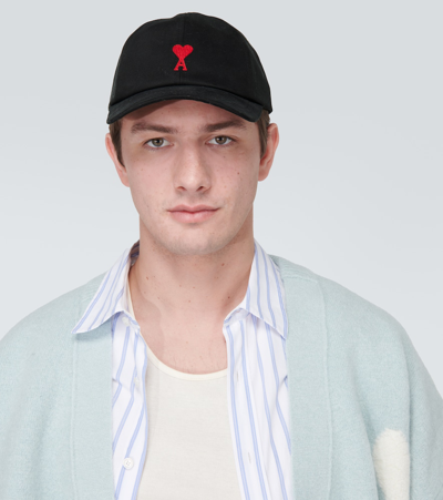 Ami Alexandre Mattiussi Ami Paris Black Baseball Cap With Logo