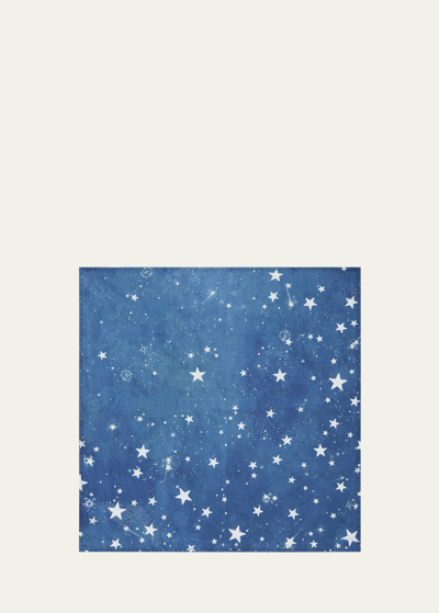 Shop Summerill & Bishop Celestial Stars Cosmic Blue Napkin, 20" Square