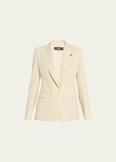 Shop Amiri Single-breasted Blazer Jacket With Pin In Green