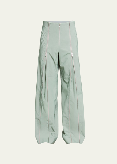 Shop Jil Sander Men's Iridescent Multi-zip Jogger Pants In Medium Gre