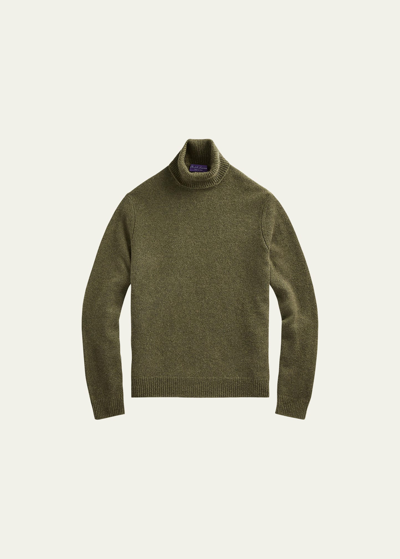 Shop Ralph Lauren Purple Label Men's Cashmere Turtleneck Sweater In Loden