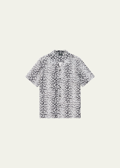 Shop Ksubi Men's White Noise Leopard Resort Shirt In Assorted