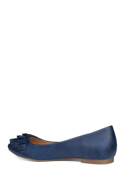 Journee Collection Women's Judy Ruffled Ballet Flats In Blue
