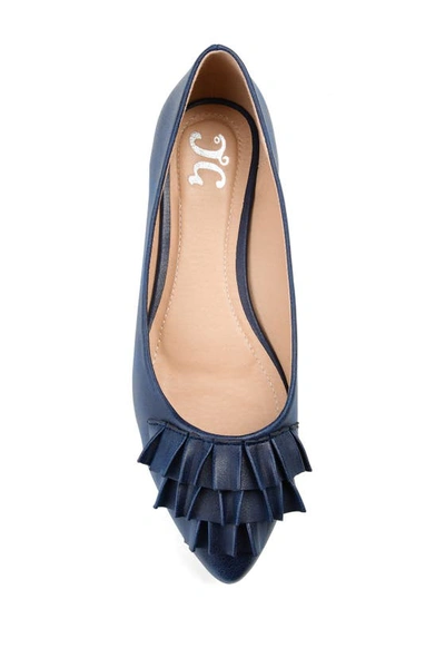 Journee Collection Women's Judy Ruffled Ballet Flats In Blue