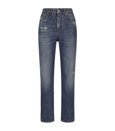 Shop Dolce & Gabbana High-rise Straight Jeans In Multi