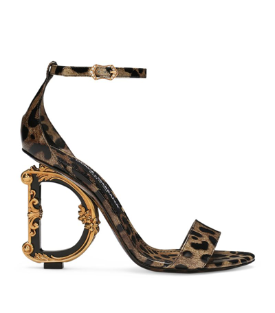 Shop Dolce & Gabbana Calfskin Dg Sandals 105 In Multi