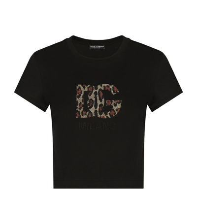 Shop Dolce & Gabbana Embellished Dg Logo T-shirt In Multi