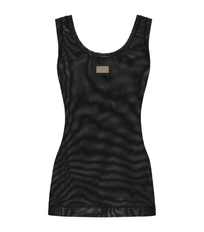 Shop Dolce & Gabbana Mesh Tank Top In Multi