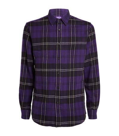 Shop Ralph Lauren Purple Label Cashmere Check Shirt In Purple