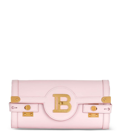 Shop Balmain Leather B-buzz 23 Clutch Bag In Pink