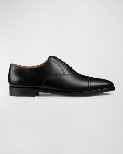 Shop John Lobb Men's Bristol Cap-toe Oxford Loafers In Black