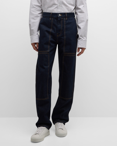 Shop Helmut Lang Men's Straight-leg Carpenter Jeans In Indigo Rns