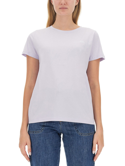 Shop Apc T-shirt With Logo In Lilac