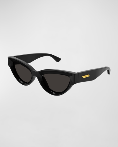 Shop Bottega Veneta Cat-eye Acetate Sunglasses In Shiny Black
