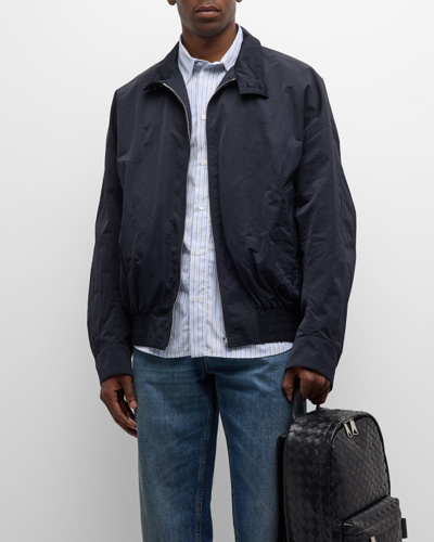 Shop Bottega Veneta Men's Technical Nylon Blouson Jacket In Dusk