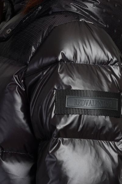 Red Valentino Redvalentino Tulle Down Jacket In Black