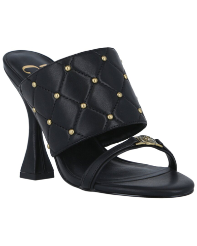 Shop Versace Jeans Couture Studded Leather Mule In Black
