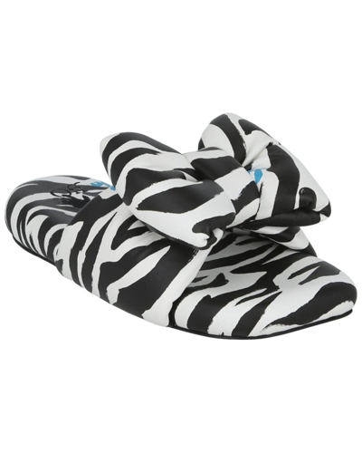 Shop Off-white ™ Zebra Printed Extra Padded Leather Slide In Black