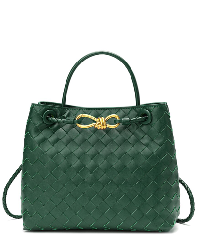 Shop Tiffany & Fred Paris Woven Leather Top Handle Shoulder Bag
