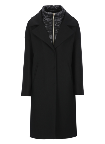 Herno Wool Coat In Black