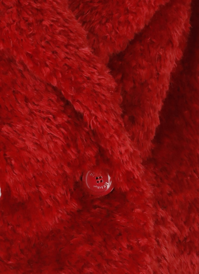 Herno Cropped Fur Jacket In Red