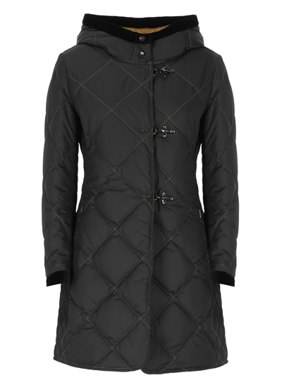 Shop Fay Virginia Quilted Coat In Black