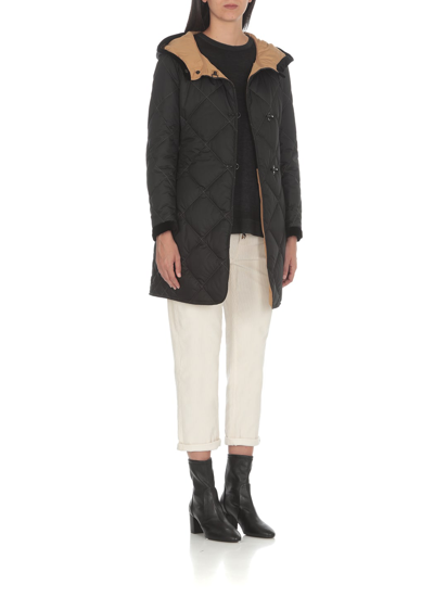 Shop Fay Virginia Quilted Coat In Black
